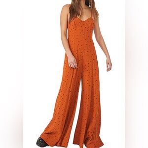 Free people XS polka dot wide leg jumper